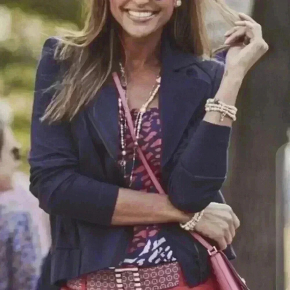 CABI Chance Navy Blue Bomber Two Tone Fabric Size Small - Picture 2 of 12